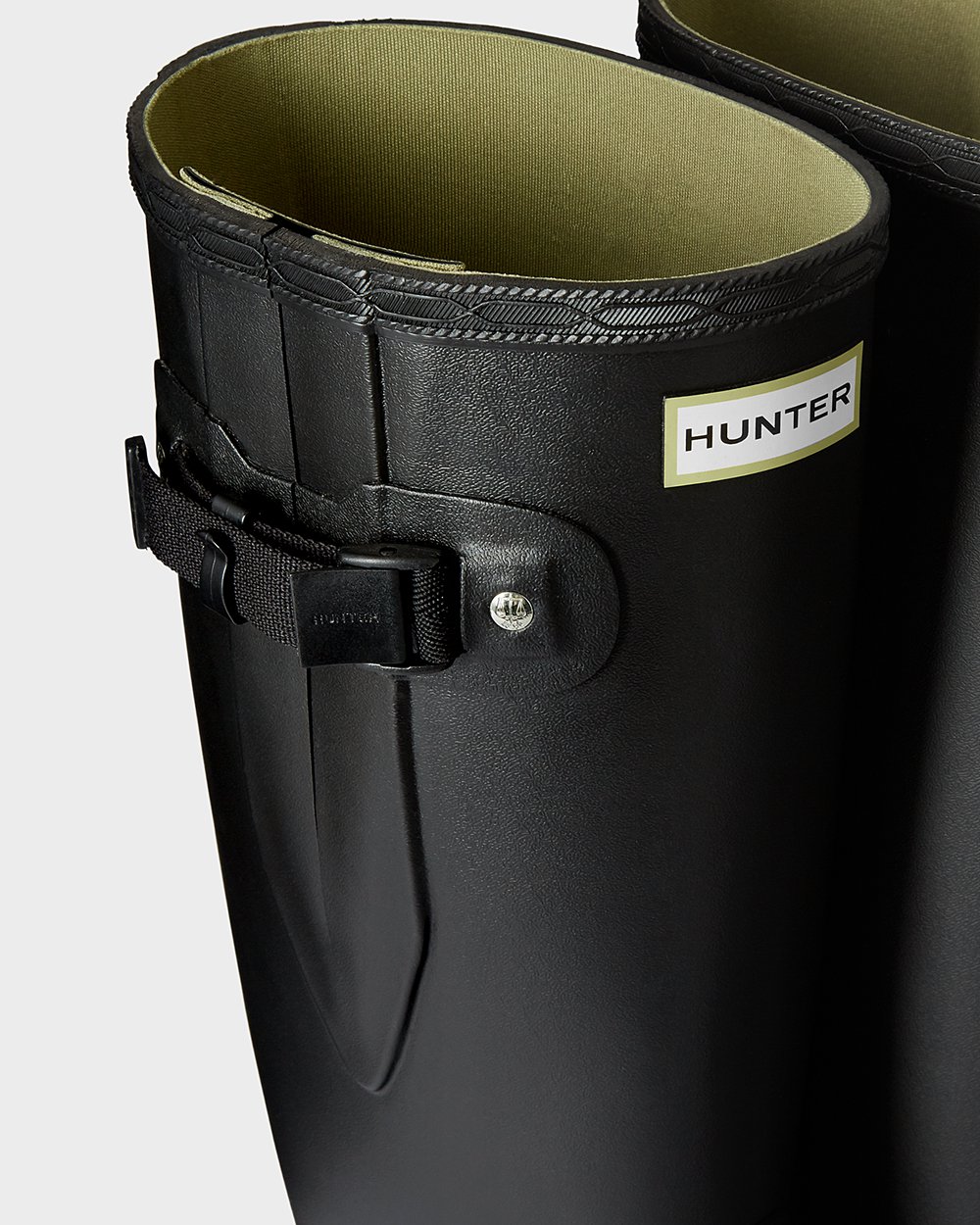 Womens Hunter Norris Field - Wide Fit Rain Boots Black - 6978-TDAZQ